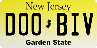 NJ license plate D00BIV