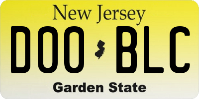 NJ license plate D00BLC