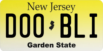 NJ license plate D00BLI