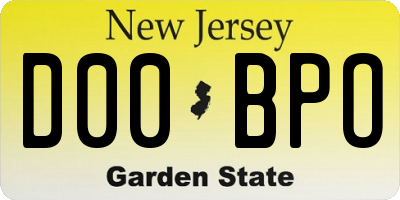 NJ license plate D00BPO