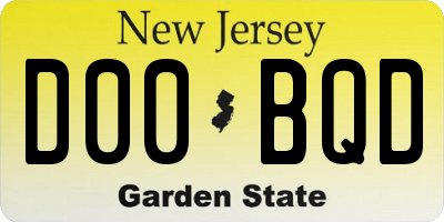 NJ license plate D00BQD