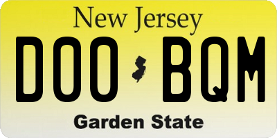 NJ license plate D00BQM