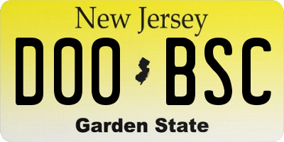 NJ license plate D00BSC