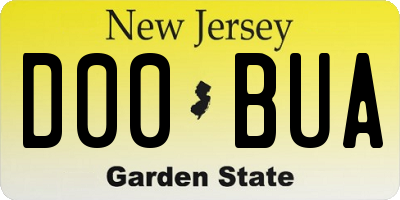 NJ license plate D00BUA