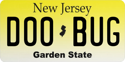 NJ license plate D00BUG