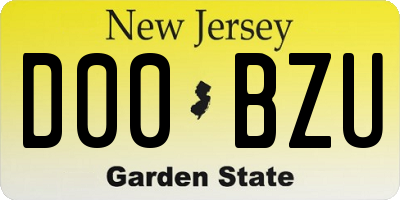 NJ license plate D00BZU
