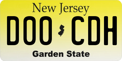 NJ license plate D00CDH