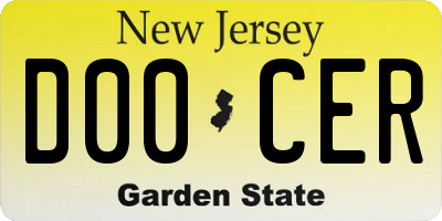 NJ license plate D00CER