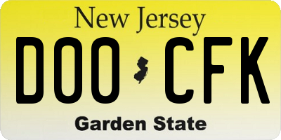 NJ license plate D00CFK