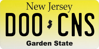NJ license plate D00CNS