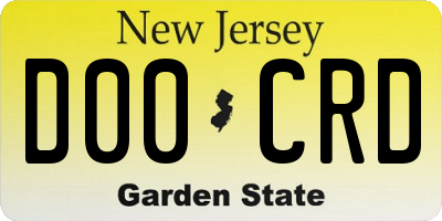 NJ license plate D00CRD