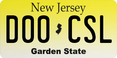 NJ license plate D00CSL
