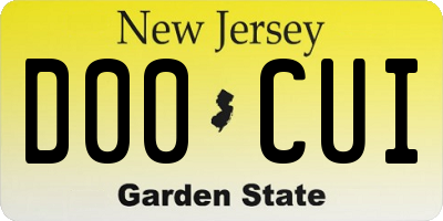 NJ license plate D00CUI