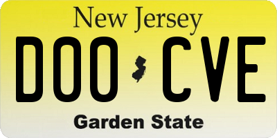 NJ license plate D00CVE