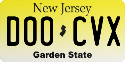 NJ license plate D00CVX