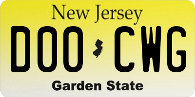 NJ license plate D00CWG