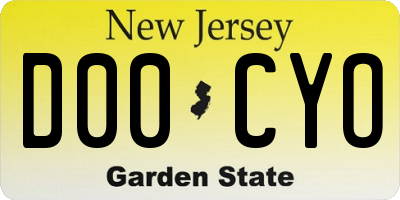 NJ license plate D00CYO