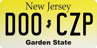 NJ license plate D00CZP