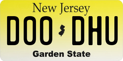 NJ license plate D00DHU