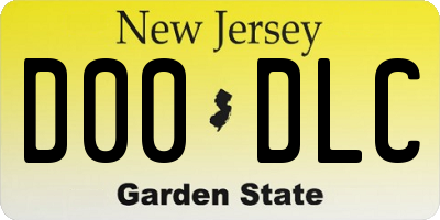 NJ license plate D00DLC
