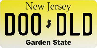 NJ license plate D00DLD