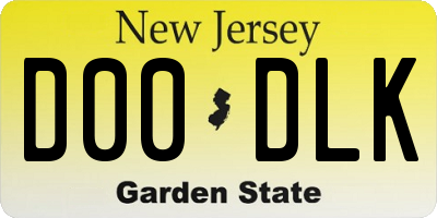 NJ license plate D00DLK