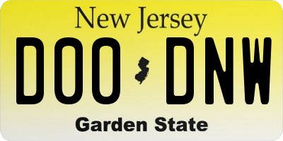 NJ license plate D00DNW