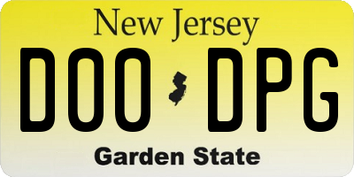 NJ license plate D00DPG