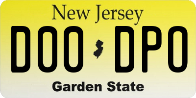 NJ license plate D00DPO