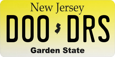 NJ license plate D00DRS