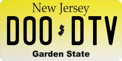 NJ license plate D00DTV