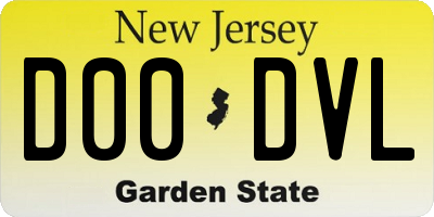 NJ license plate D00DVL