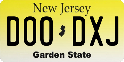 NJ license plate D00DXJ