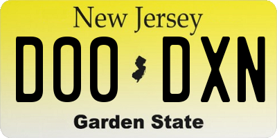 NJ license plate D00DXN