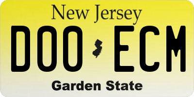 NJ license plate D00ECM