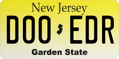 NJ license plate D00EDR