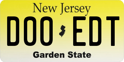 NJ license plate D00EDT