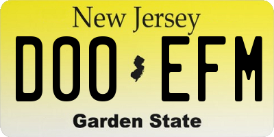 NJ license plate D00EFM