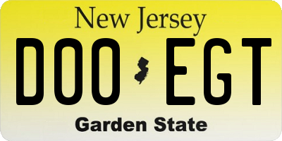 NJ license plate D00EGT