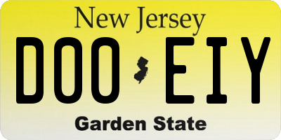 NJ license plate D00EIY