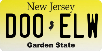 NJ license plate D00ELW