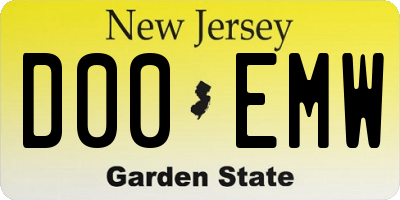 NJ license plate D00EMW