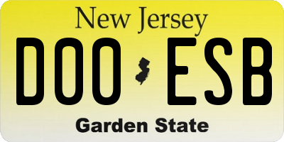 NJ license plate D00ESB
