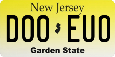 NJ license plate D00EUO