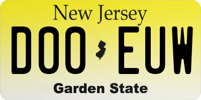 NJ license plate D00EUW