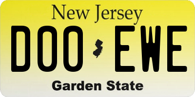 NJ license plate D00EWE