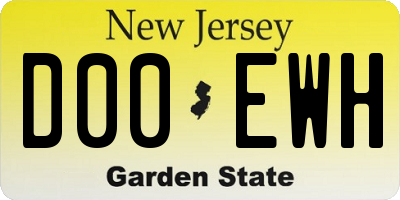 NJ license plate D00EWH