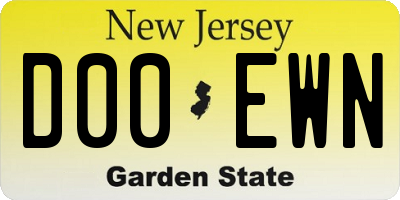 NJ license plate D00EWN