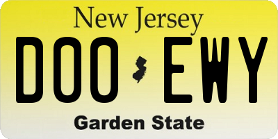 NJ license plate D00EWY