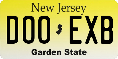 NJ license plate D00EXB